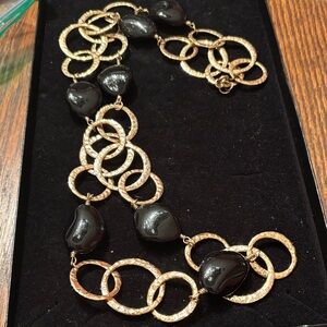 Elegant Gold and Black Necklace